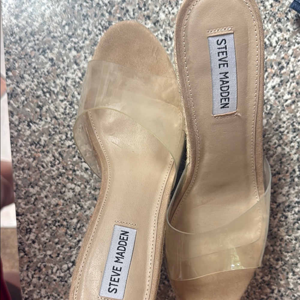 Steve Madden Cream And Tan Sandals With Transpare… - image 1